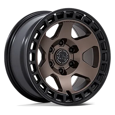 Black Rhino Bahari wheel in matte bronze / black lip, three-quarter view