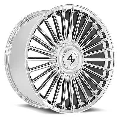 Sentali Spectre wheel in chrome, three-quarter view