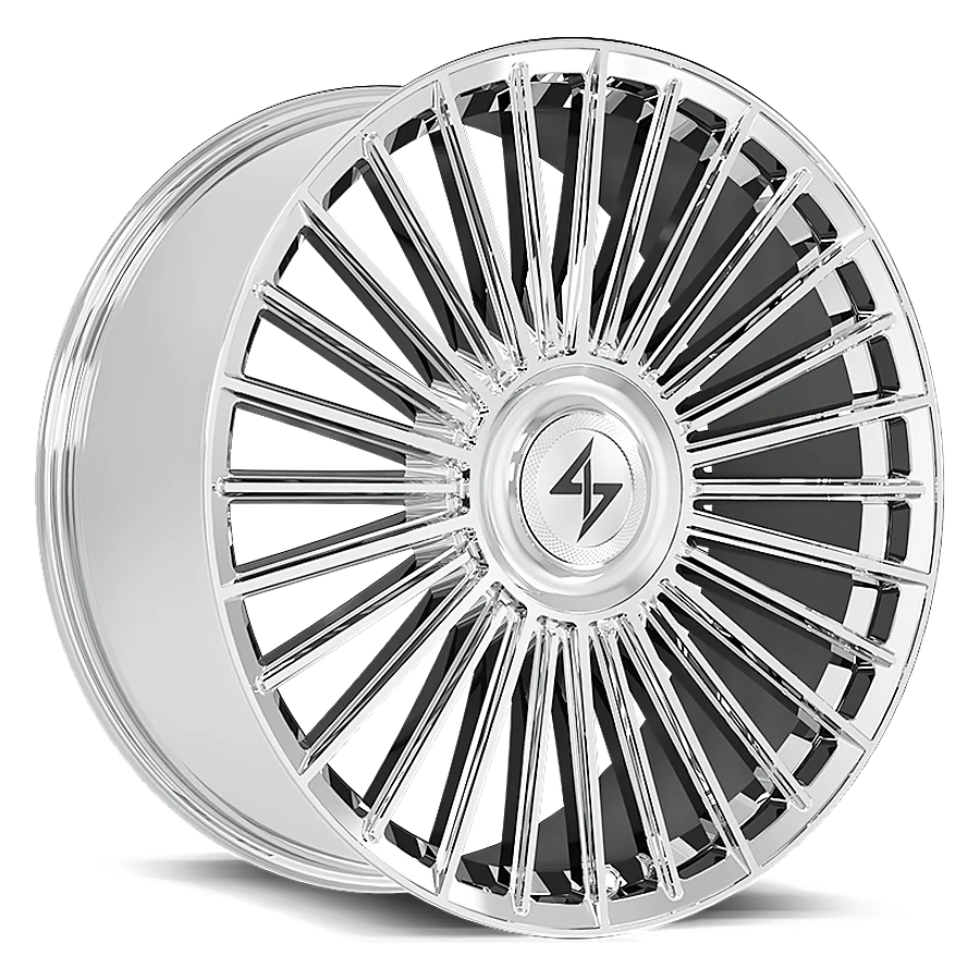 Sentali Spectre wheel in chrome, three-quarter view
