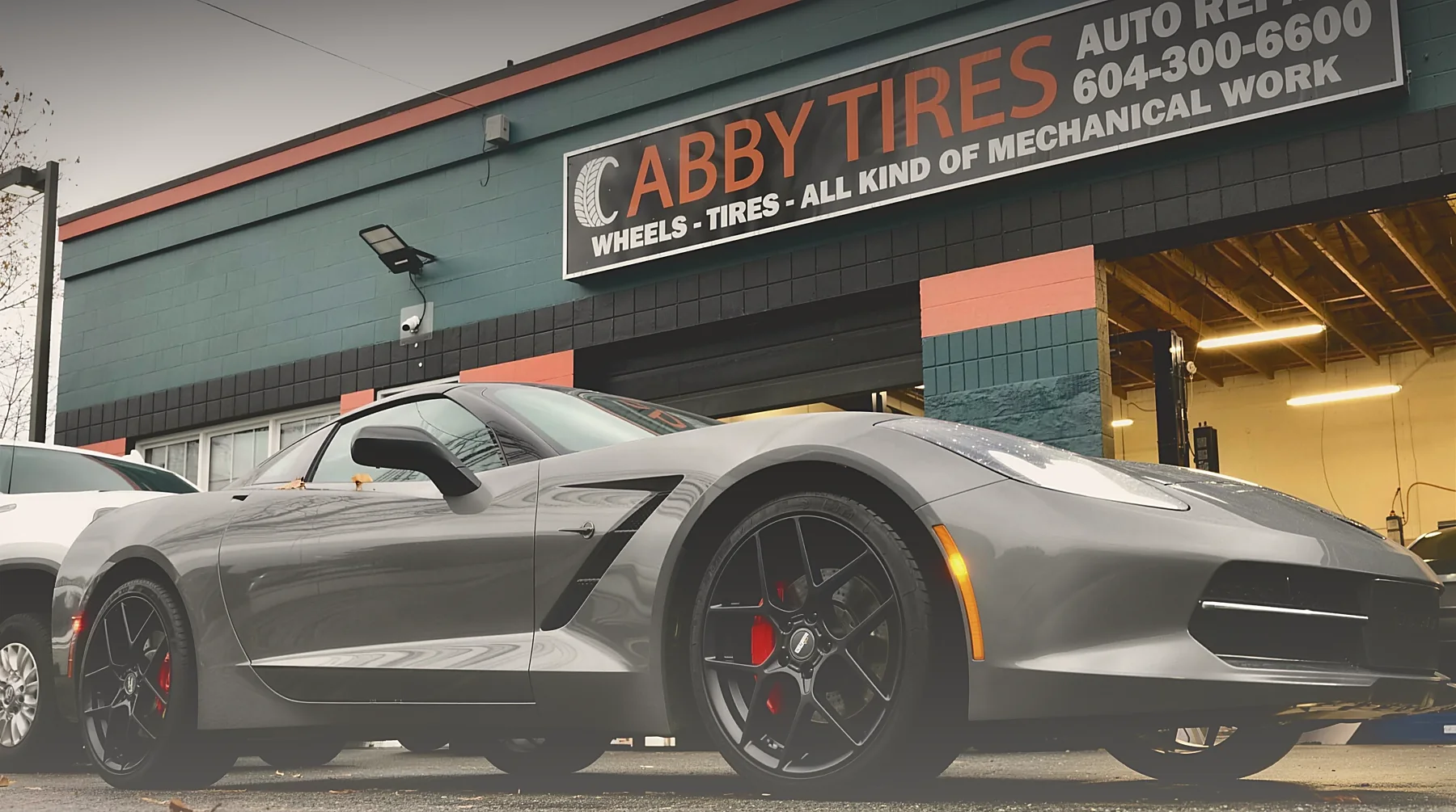 Abby Tires & Auto Repair storefront on West Railway St in Abbotsford
