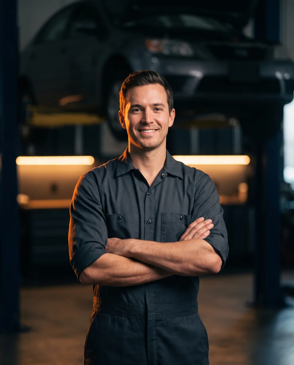 Automotive technician in the workshop